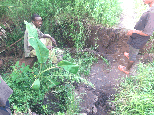 A culvert collapsed at Zege's